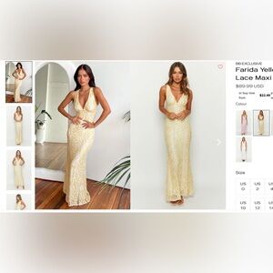 Beginning Boutique Maxi Foral Yellow Dress